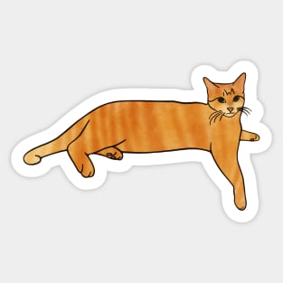 Laying Orange Tabby Cat Sticker